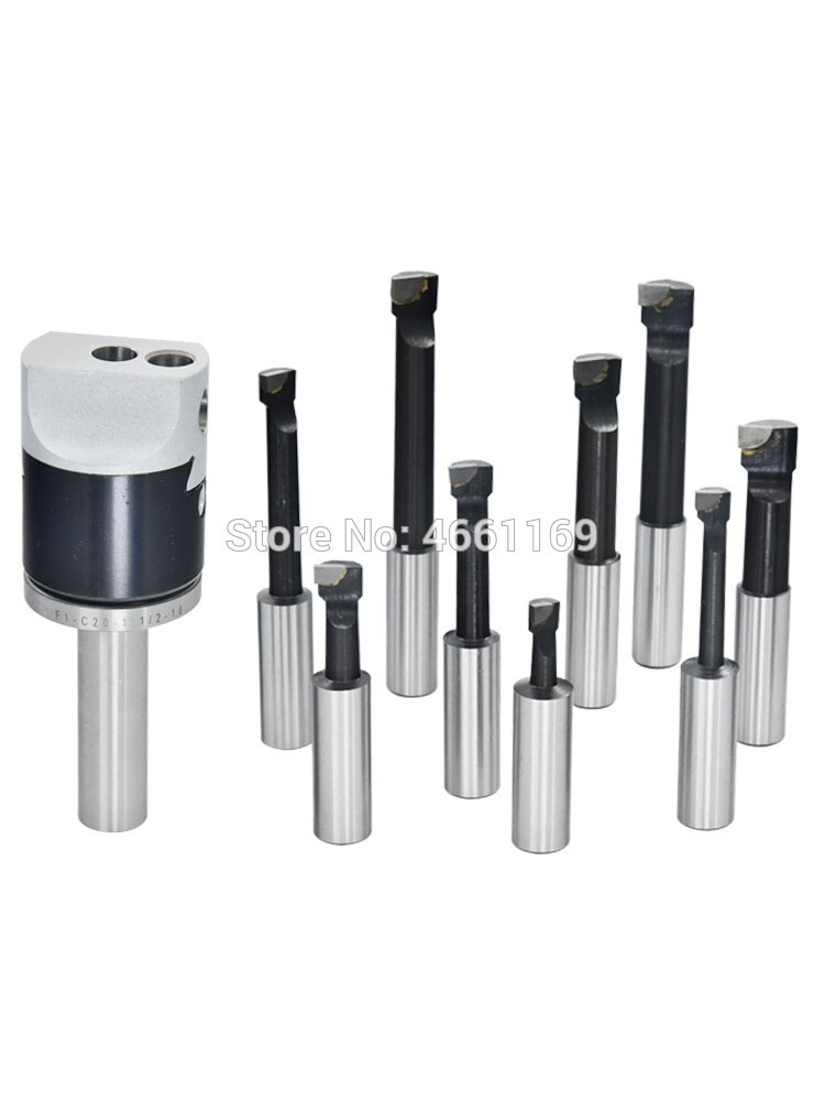 Tige d'alésage droite C20 20mm pour F1-12, F1-18, tête d'alésage F1-25, filetage de connexion: 1-1/2 "-18