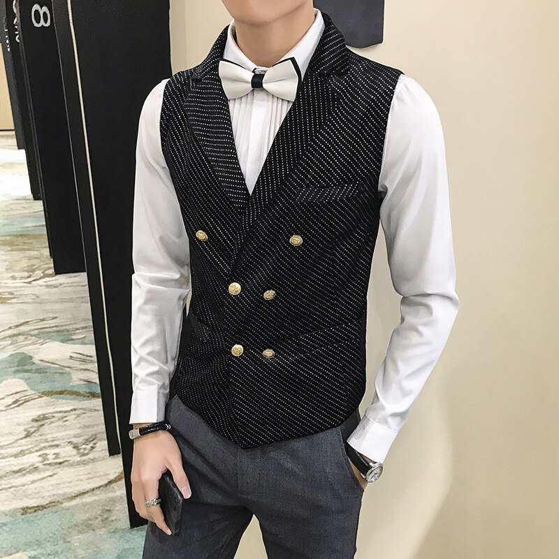 Gilet de costume croisé pour homme, gilet de costume de marié, gilet brillant pour performance sur scène, gilet décontracté à #39