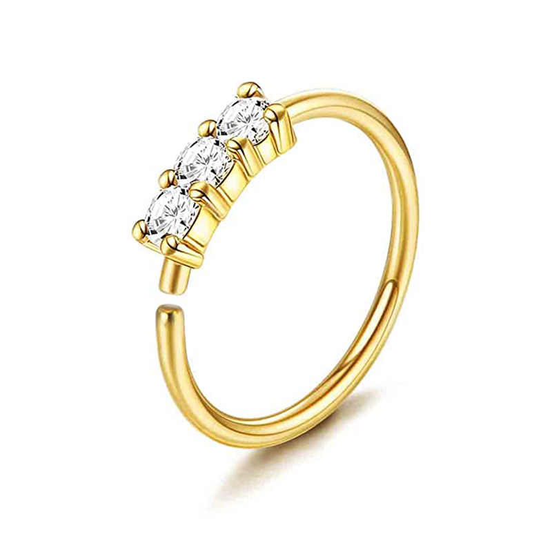 Drperfect-anillos para la nariz para mujer, tachuelas de acero quirúrgico de 20G, aro para la nariz, sacacorchos en forma de L, anillo para la nariz, joyería para Piercing en la nariz: Color amarillo claro