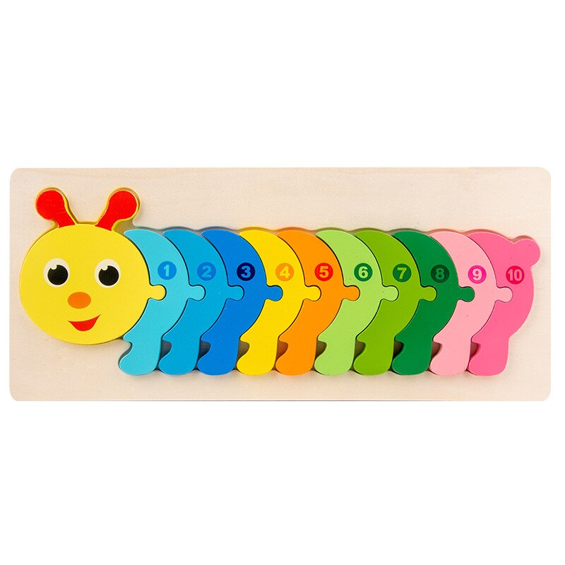 Montessori Wooden Educational Toys Children's 3D Animal Matching Puzzle Building Block Busy Board Preschool Educational Kids Toy: 4