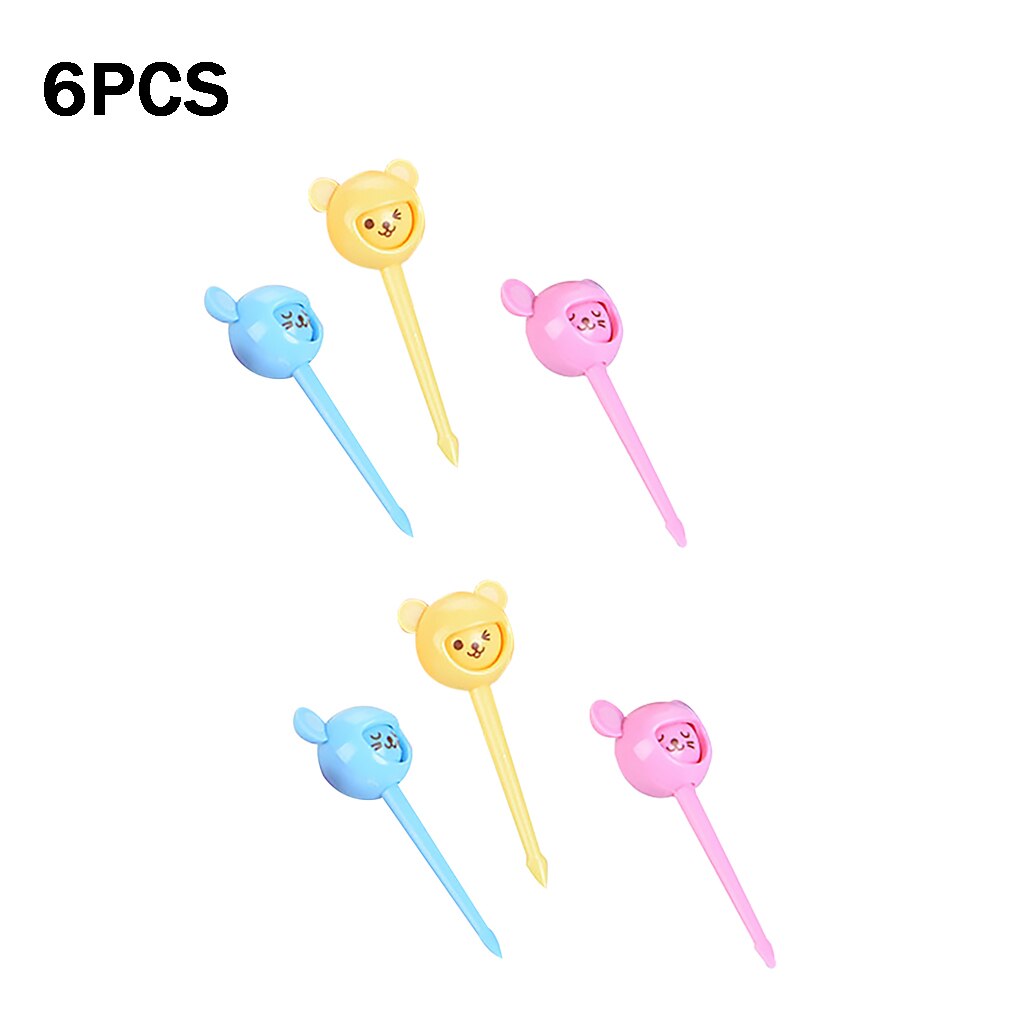 10pcs Cute Cartoon Fruit Fork Set Twisted Party Buffet Fruit Desserts Food Cocktail Sandwich Fork Stick For Home Party Supplies: 1