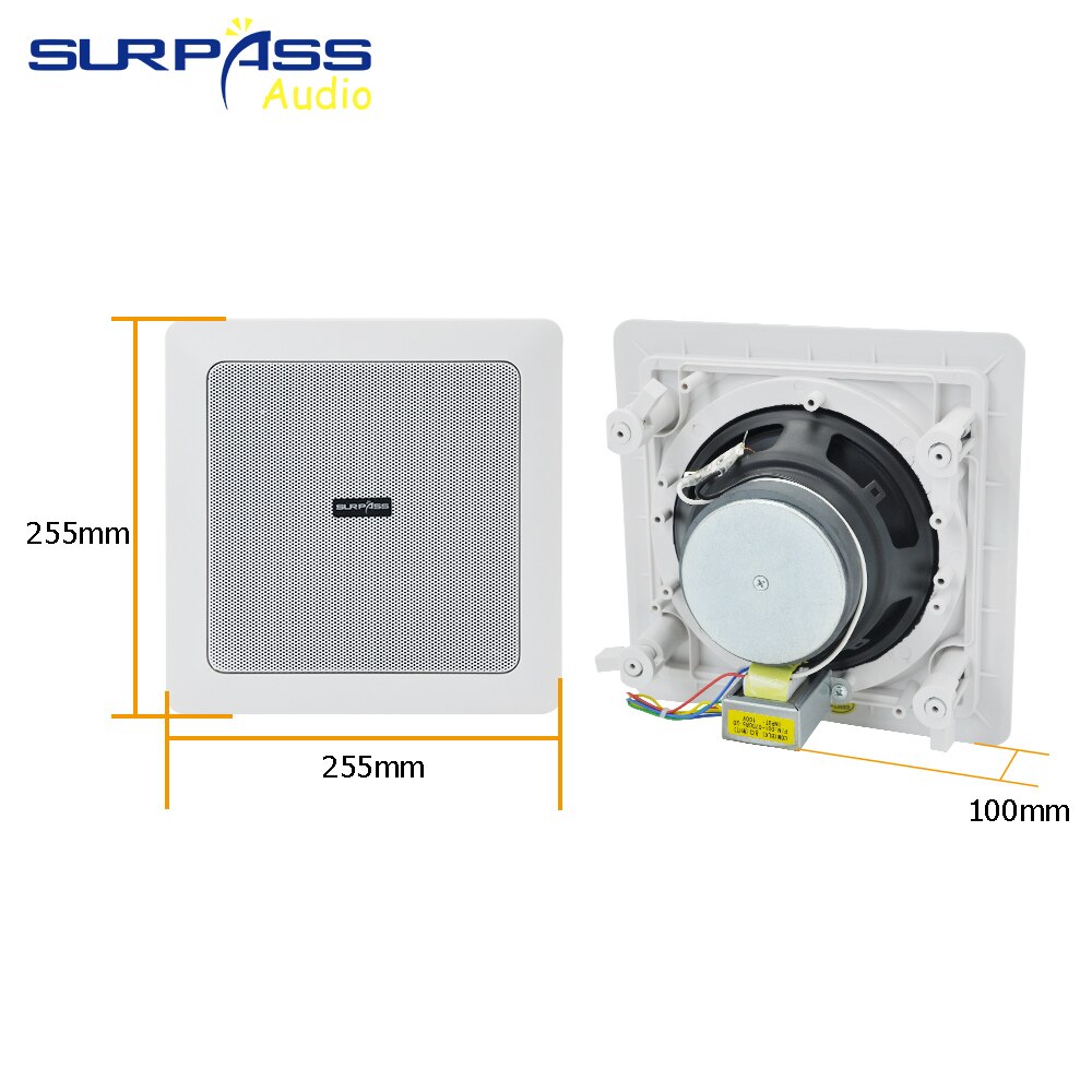 40W Wall-mounted Ceiling Speaker Public Address Broadcast Home Theater Sound System Coxial Stereo HiFi Roof Loudspeaker