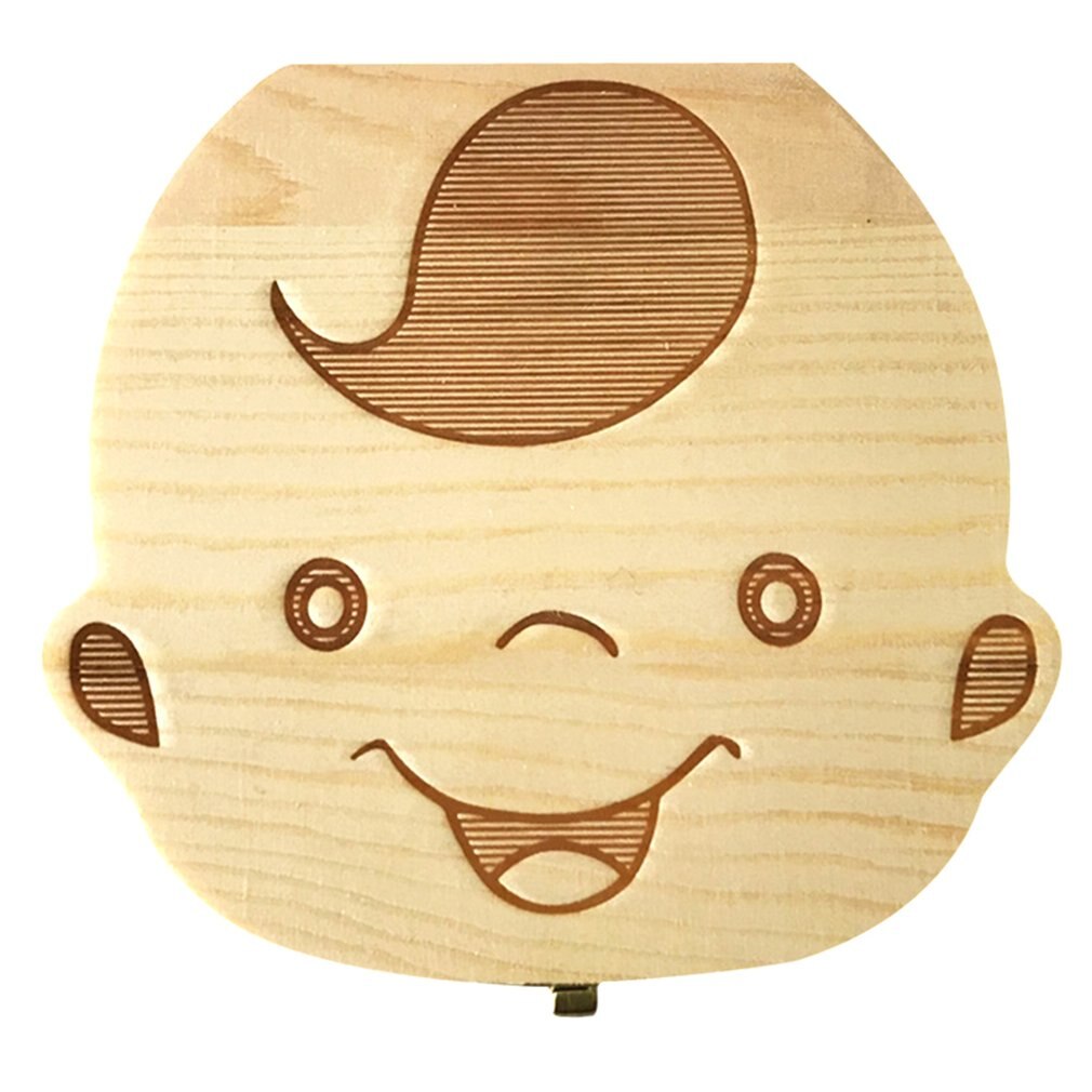 Caja de madera para guardar dientes de bebé, caja de almacenamiento de madera para dientes de leche, cordón Umbilical, caja organizadora para bebé, de madera: men baby