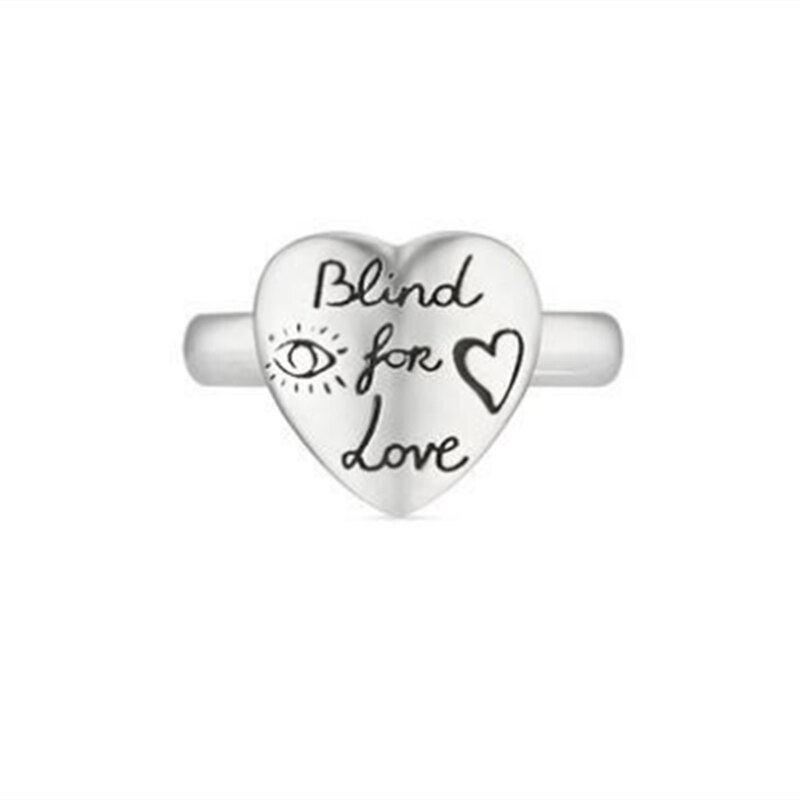 ZEF 925 sterling silver love fearless ring, classic logo charm original jewelry, send girlfriend: 7 / 1