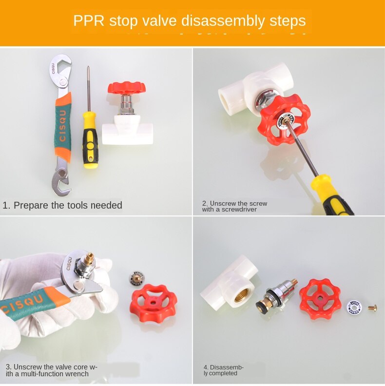 PPR globe valve spool copper gate valve and cold water pipe D20 25 32 1/2 IN 3/4 IN pipe fittings accessories