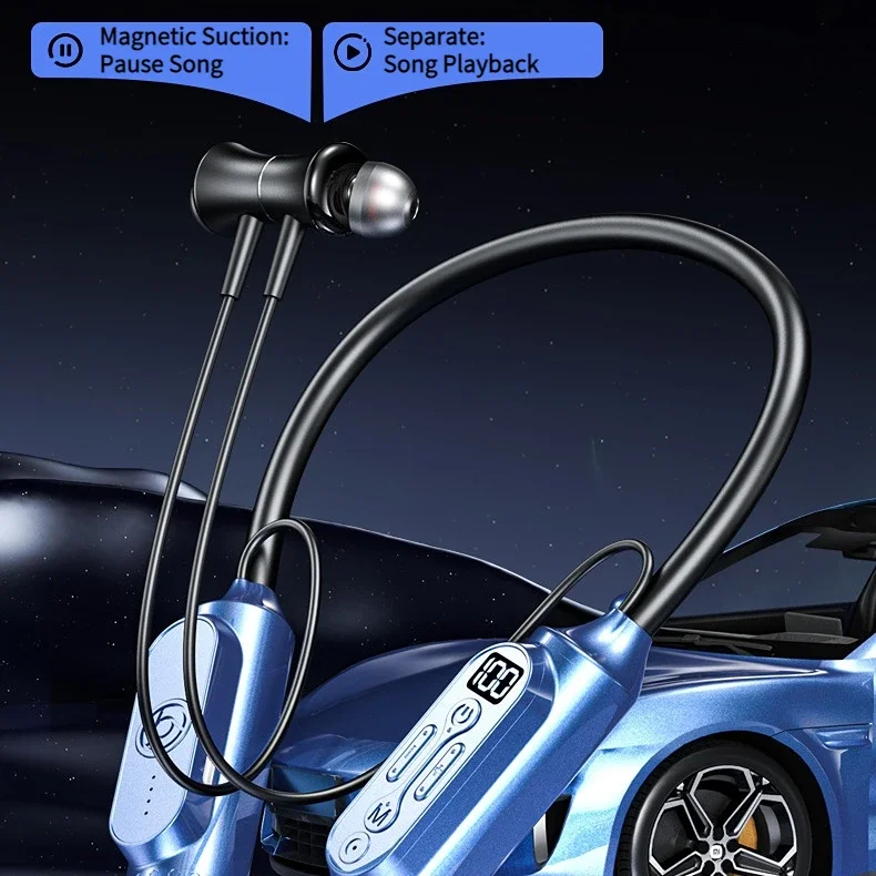 Drahtlose Kopfhörer Nacken büGel Kopfhörer Spielen LED-Anzeige Stereo Sport Headset Halfter wasserdichte magnetische Ohrhörer