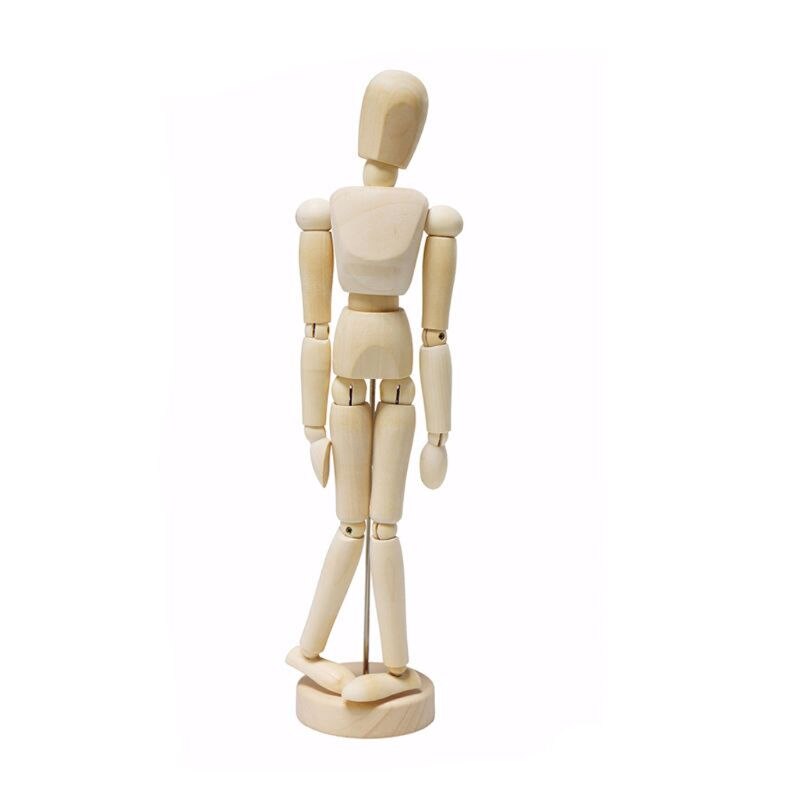 1Pc Kunstenaar Beweegbare Ledematen Mannelijke Houten Figuur Model Mannequin Art Class Schetsen 32CB