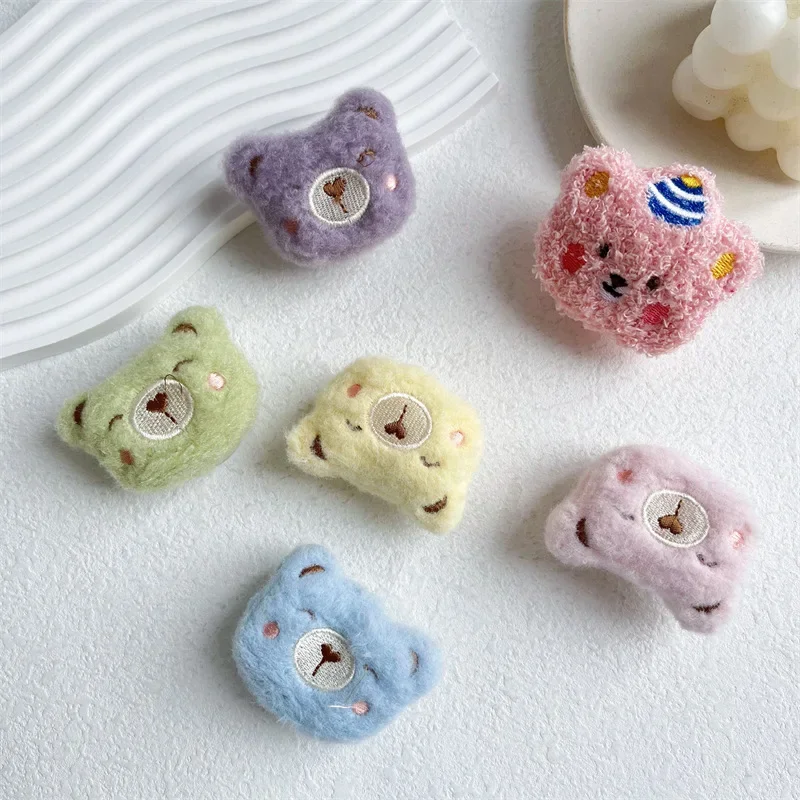 Cute Bear Fur Funny Fluffy Plush Folding Grip Phone Holder for IPhone Samsung Support Tok Socket Pocket Finger Griptok Stand