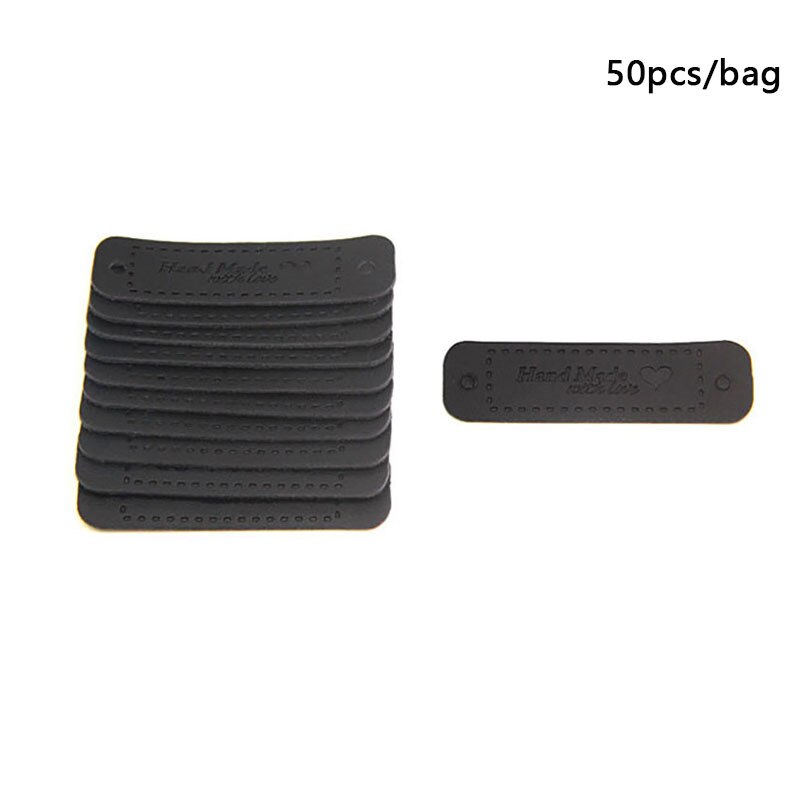 Étiquettes en cuir fait à la main, étiquette à tricoter pour vêtements, fait à la main avec étiquette en PU pour sac, accessoires de couture