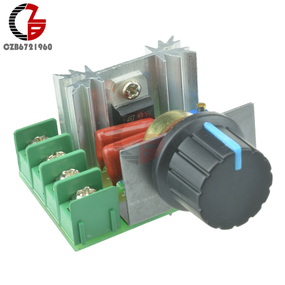 2000w spændingsregulator scr hastighedsregulator justerbar motorhastighedsregulator regulator  ac 220v temperaturdæmperkontakt kontrol