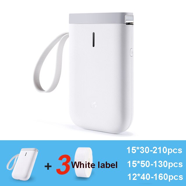 Wireless label printer Portable Pocket D11 Label Printer Portable BT Thermal Label Printer Home Use Office Fast Printing Printer: White 3WhiteLabel C