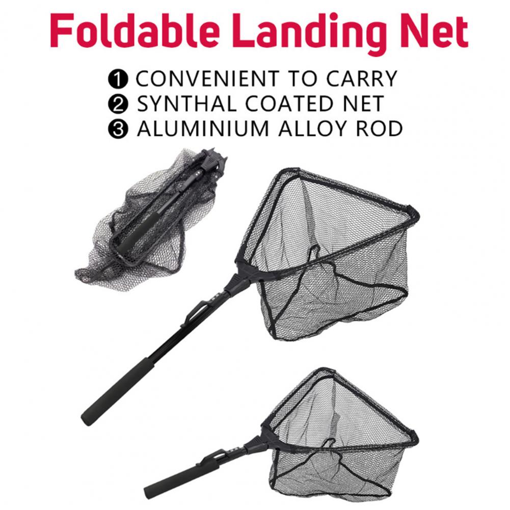 EVA Durable Useful Durable Folding Fishing Net Black Scoop Net Quick Dry for Angling