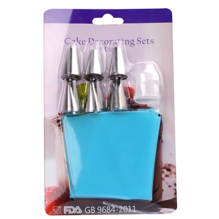 8 Pcs Cake Decoratie Tips Bakvormen Set/6 Rvs Piping Nozzles Herbruikbare Siliconen Spuitzak En Plastic Converstor