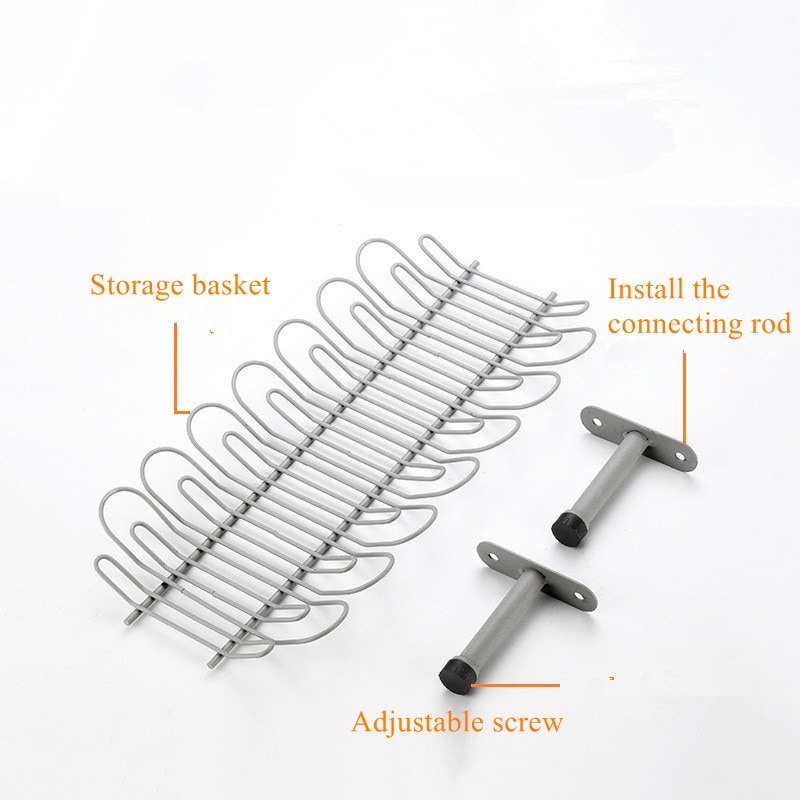 Multi purpose hanging basket Metal Table Bottom Shelf for plug socket Storage rack holder Home Office Desk Cable Wire Organizer