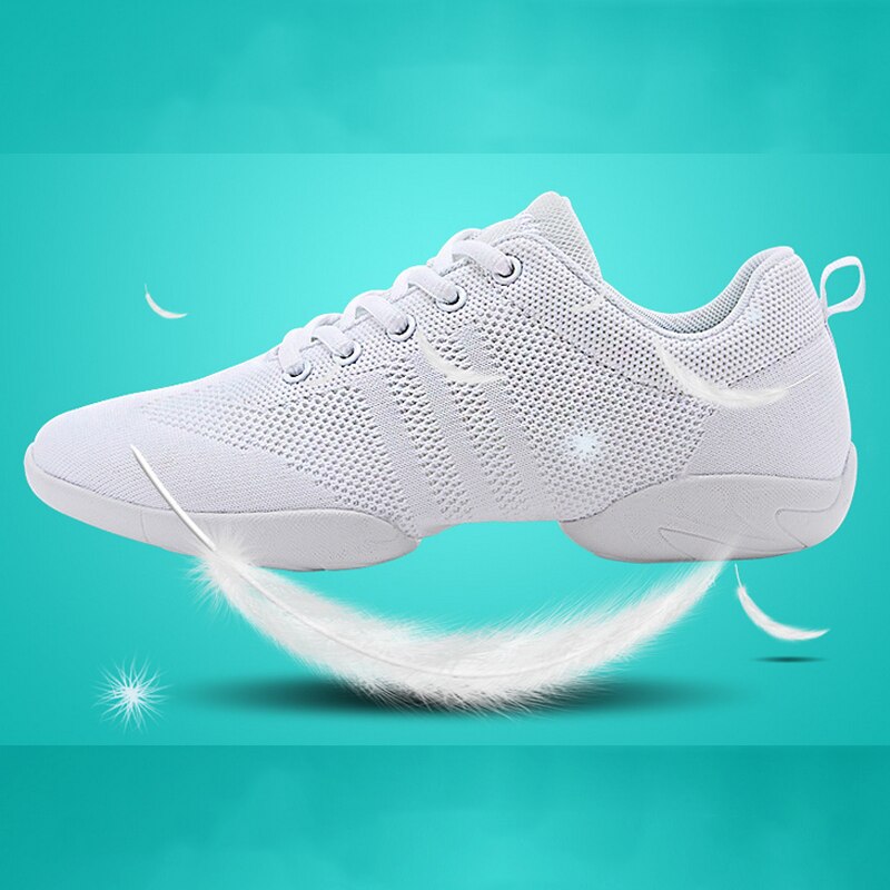Solid vit kvinna träning toning skor konkurrenskraftig aerobics cheerleading sneakers fitness skor