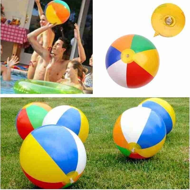 Summer Outdoor Inflatable Beach Ball Toy Fun Outdoor Toy Swimming Water Ball 12/14/16/20/25 Beach 6-color Play Inflatable I H3M4