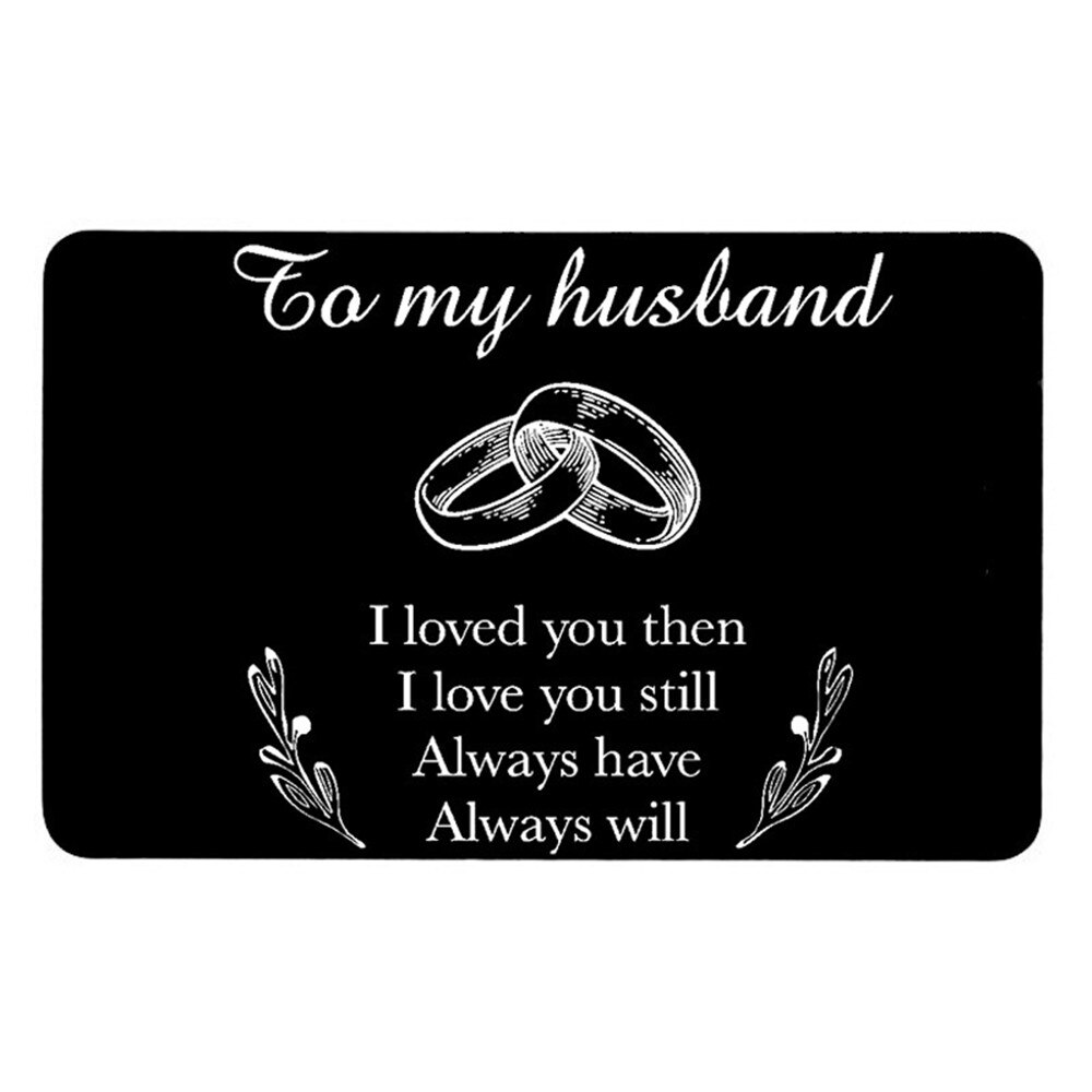 Engraved Wallet Card Wallet insert Love Note to husband Lettering greeting card Valentines day for husband