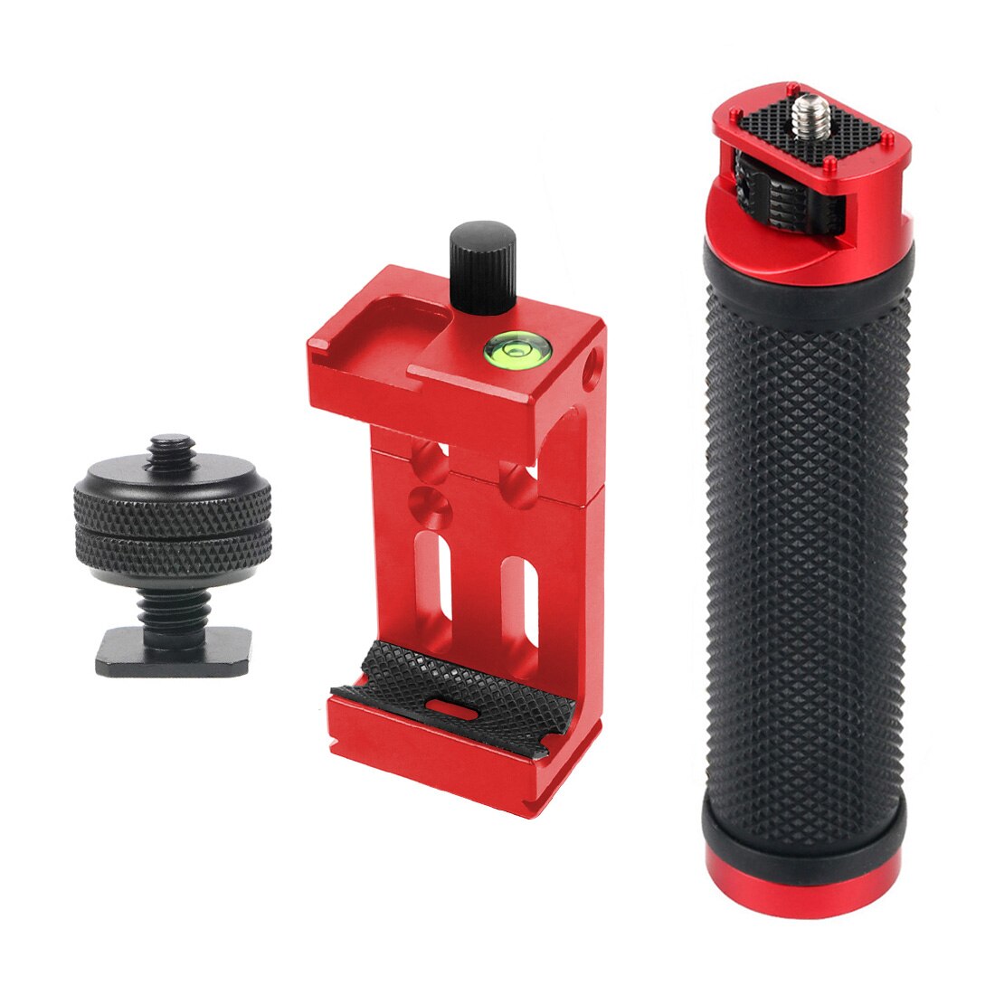 Suporte de sapata a frio de alumínio 1/4 3/8, adaptador para zhiyun, capinação s, carta, laboratório, gimbal: Combo Red Clip