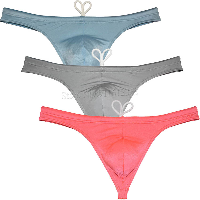 Herren Badeanzug Slips Bade bekleidung Surf Shorts verstellbare Tankini Kordel zug & Double Layer glänzenden Stoff