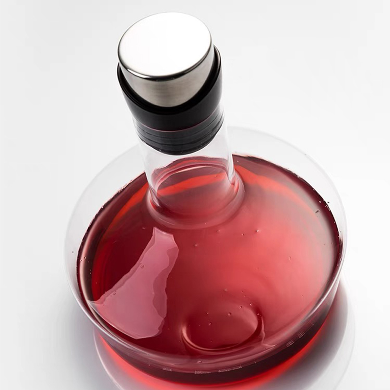 Vinkaraffel, til vinluftbelufter, hældetud, blyfri krystalklar glas, rødvinskaraffel, juicebeholder, vinkaraffel