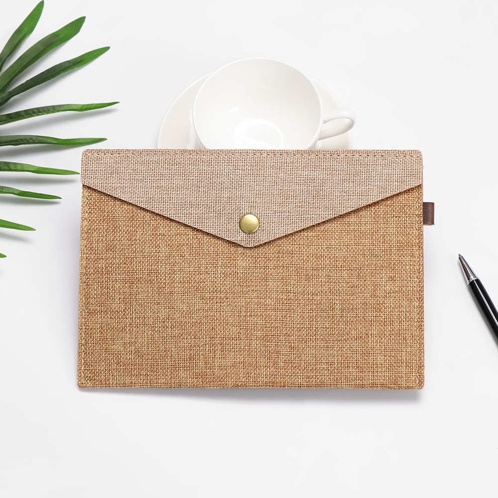 A4/A5 Simple Big Capacity Linen File Folder Document Bag Canvas Felt File Briefcase Portable Organizer Office Paper Holder