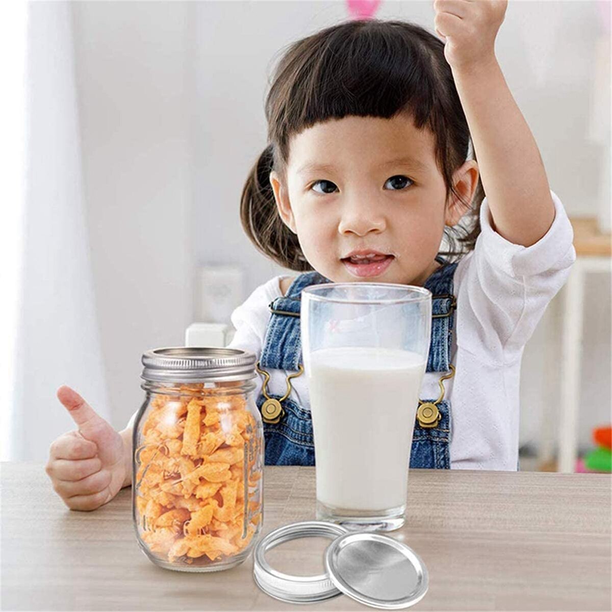 10Pcs Brede Mond Mason Pot Deksels Met Schijven Inblikken Deksel Glas Rvs Tops 70Mm Diameter Roestbestendig schroef Bands Ringen