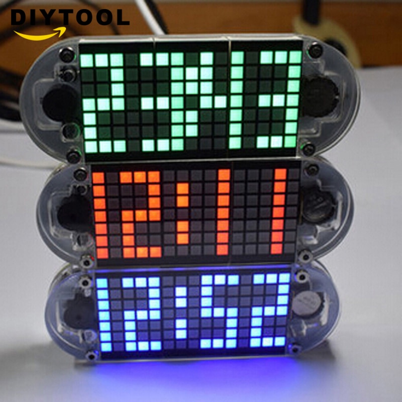 Diy conjunto de reloj digital DS3231 multifunción de alta precisión LED matriz de puntos animación efectos reloj Suite visualización de tiempo