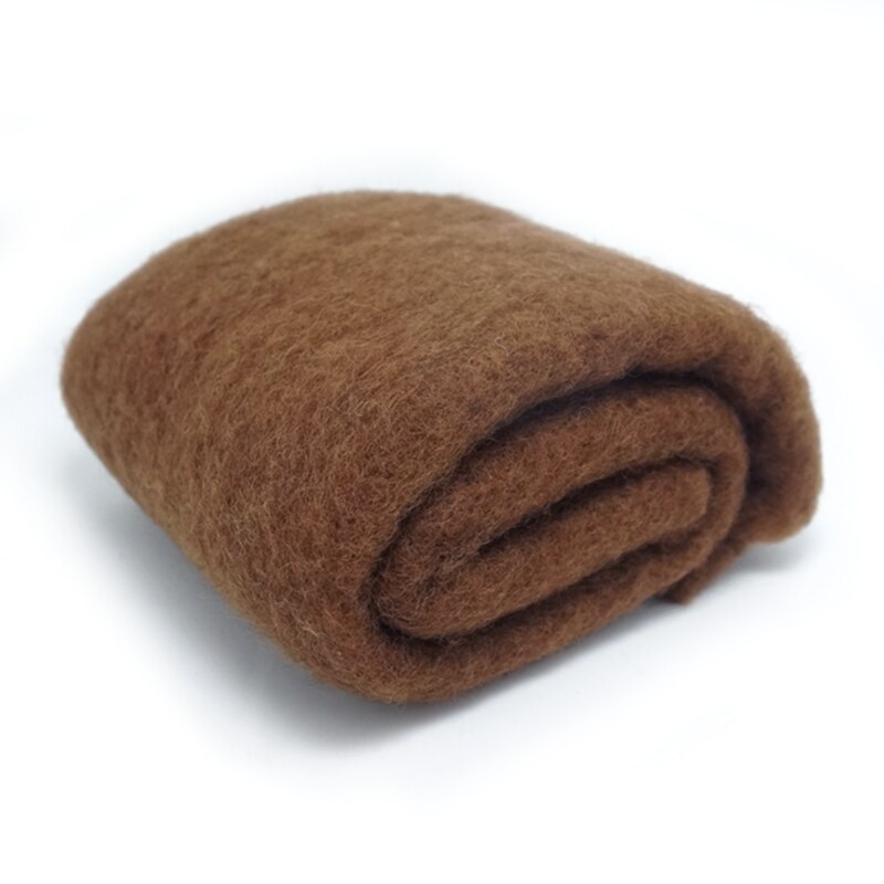 Natural wool Batt /semi-felting wool for needle felt, felting needle ,Spinning fiber, Photo props Light brown