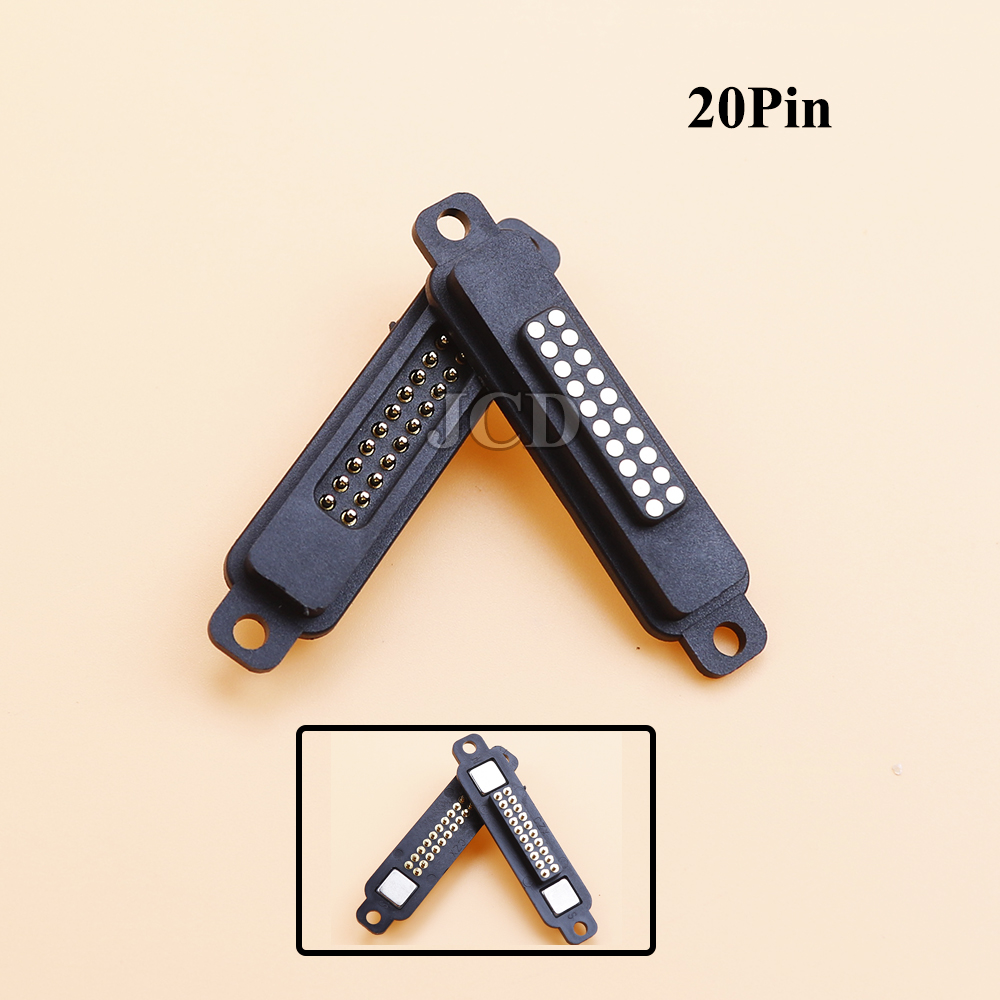 1Pair 13/14/15/16/17/18/19/20Pin Waterproof Magnetic Pogo Pin Connector 2A Male Female Pogopin Spring Loaded DC Power Socket: Orange