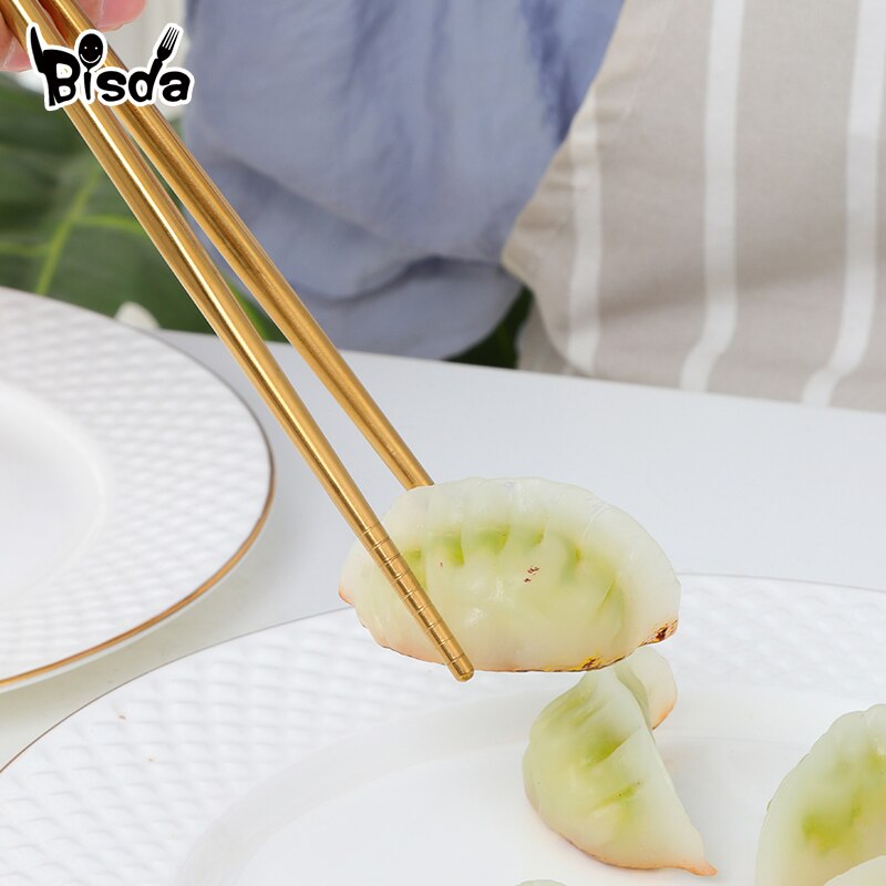 5 Pairs Stainless Steel Chopsticks Chinese Non-slip Chopstick Set Black Metal Chop Sticks Set Used For Sushi Dinnerware