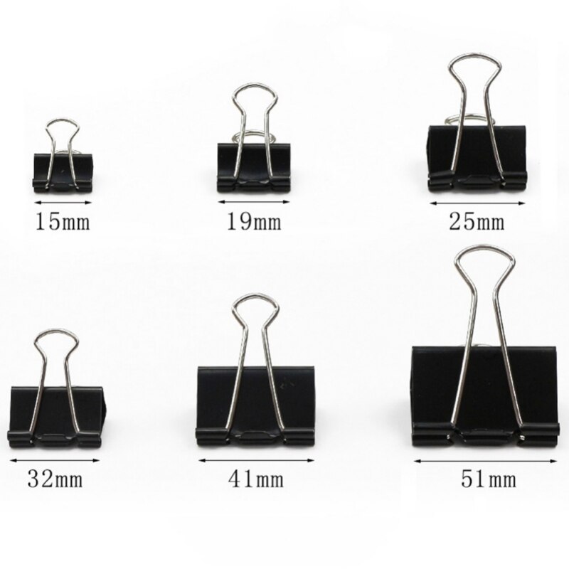 Deli Metal Binder Clips 15-51mm Sizes In Jar For Books Files Binding Stationery School Office Supplies Metal Paper Clip