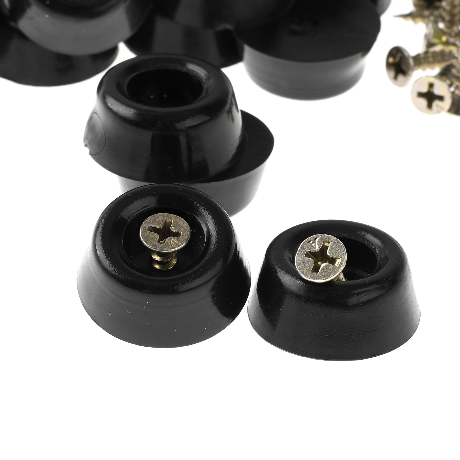 20 PVC Feet Pads Round Carpet Saver Chair Table Leg End Caps Glide Slider Gripper Anti Slip Furniture Mats Feet Cover with Screw