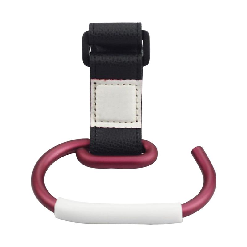 Ganchos de cochecito para bebé, percha para cochecito, mosquetón, Clip de la bolsa de compras, gancho giratorio con correa y gancho, 7 colores: F