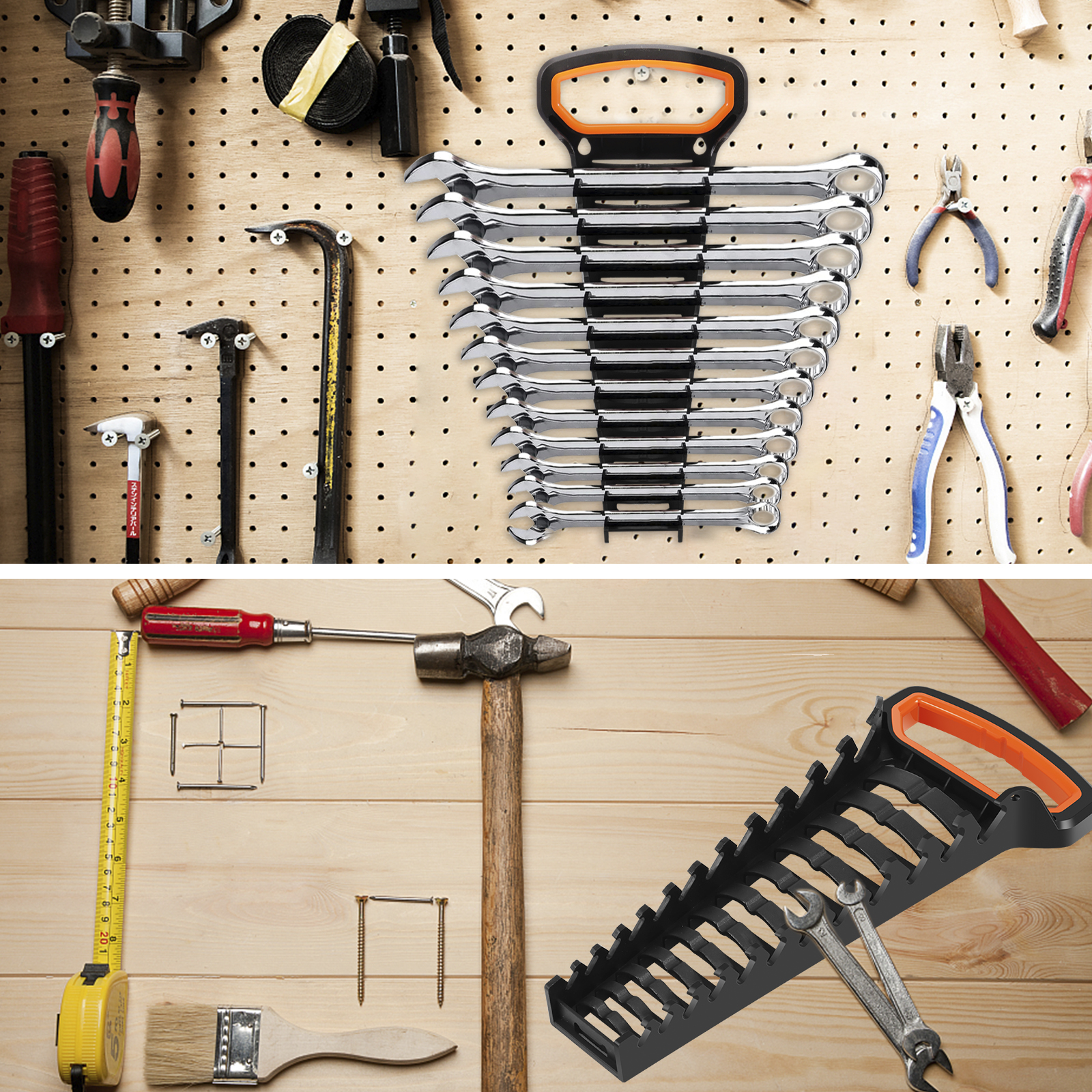 2/4 Stück Schraubenschlüssel Organizer Fach Kunststoff Schraubenschlüssel Organizer Werkzeug Lagerregal Standard Schraubenschlüssel Halterung Schraubenschlüssel Halterung Torx-Schlüssel