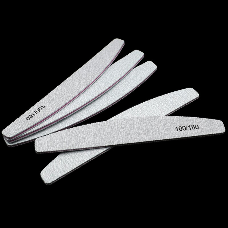 100 Stks/partij Professionele Nagelvijlen 100/180 Nail Art Schuren File Boot Stijl Nail Buffer Dubbelzijdig Manicure Nail Art Care tool