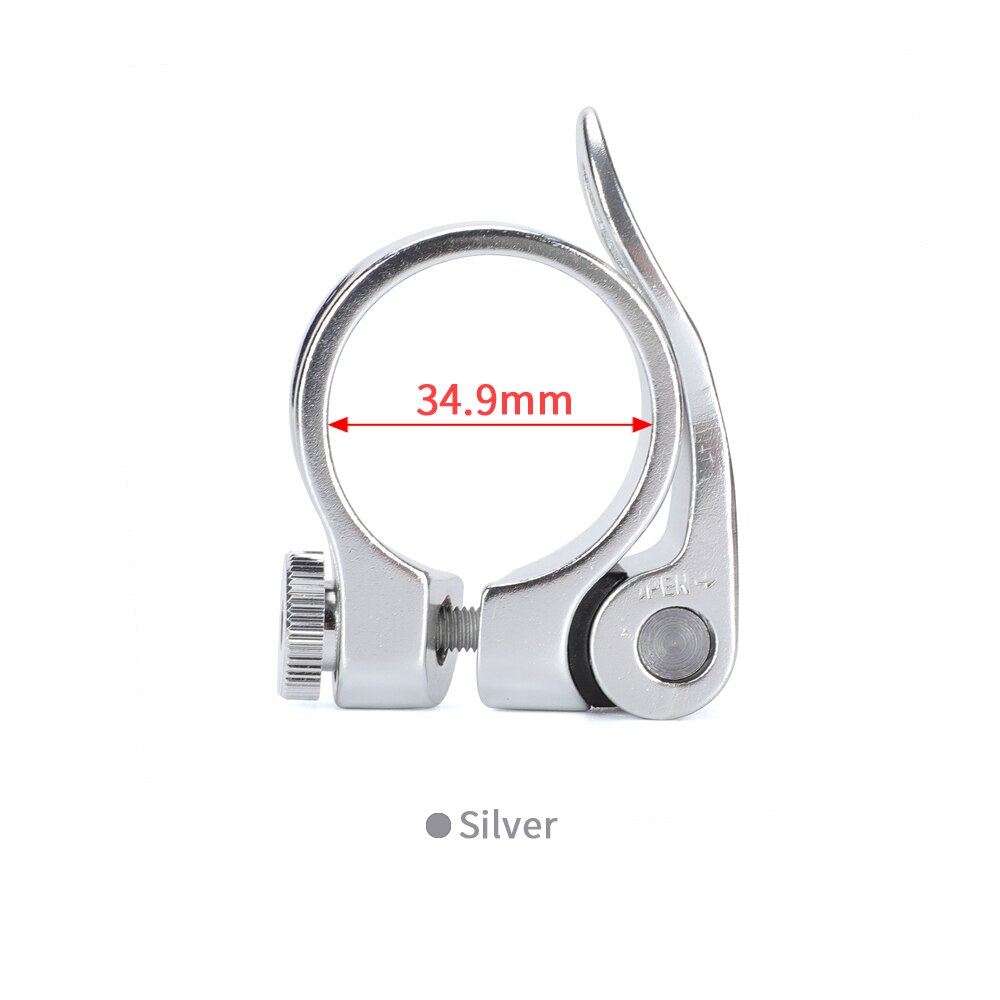 Ouo Quick Release Zadelpenklem Aluminium Fiets Zadel Klem 31 8 Mtb 27.2 Zadelpen Sluiting Onderdelen Voor Fiets: 34.9mm silver clamp