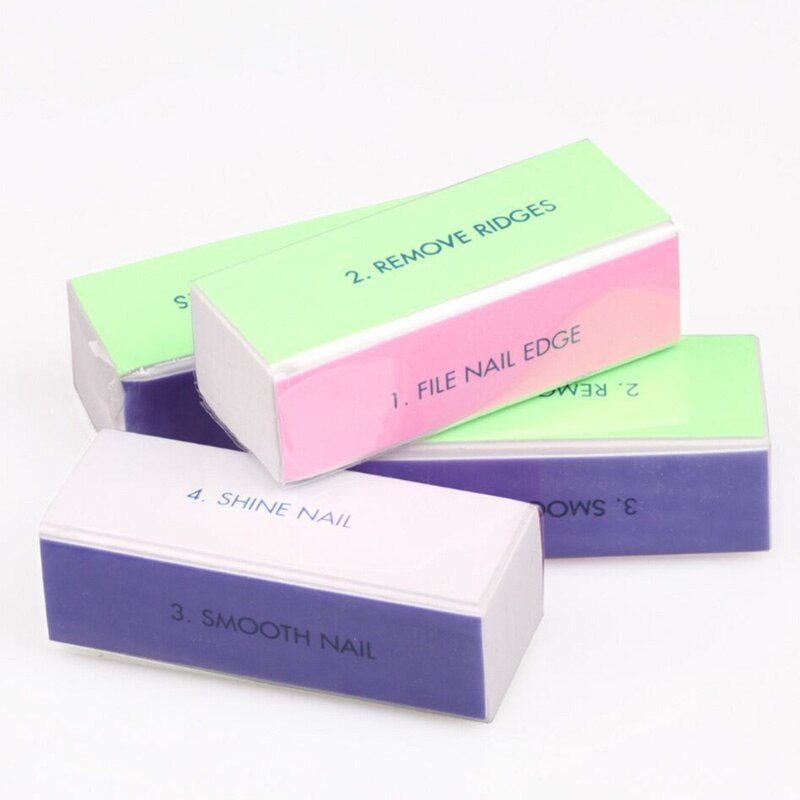 1 PC Schuren Nail File Buffer Block Manicure Nail Art 4 Way Shiner Buffer Buffing Block Schuren File Nail Art gereedschap Manicure