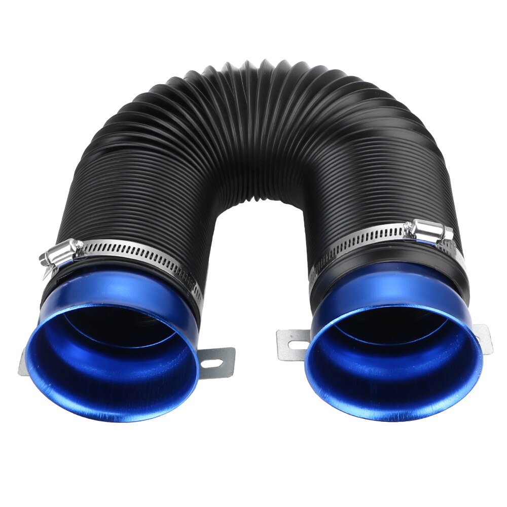 76MM Car Modification Tube Air Intake Pipe Universal Feed Hose Pipe Flexible Cold Air Ducting With Connector & Braket