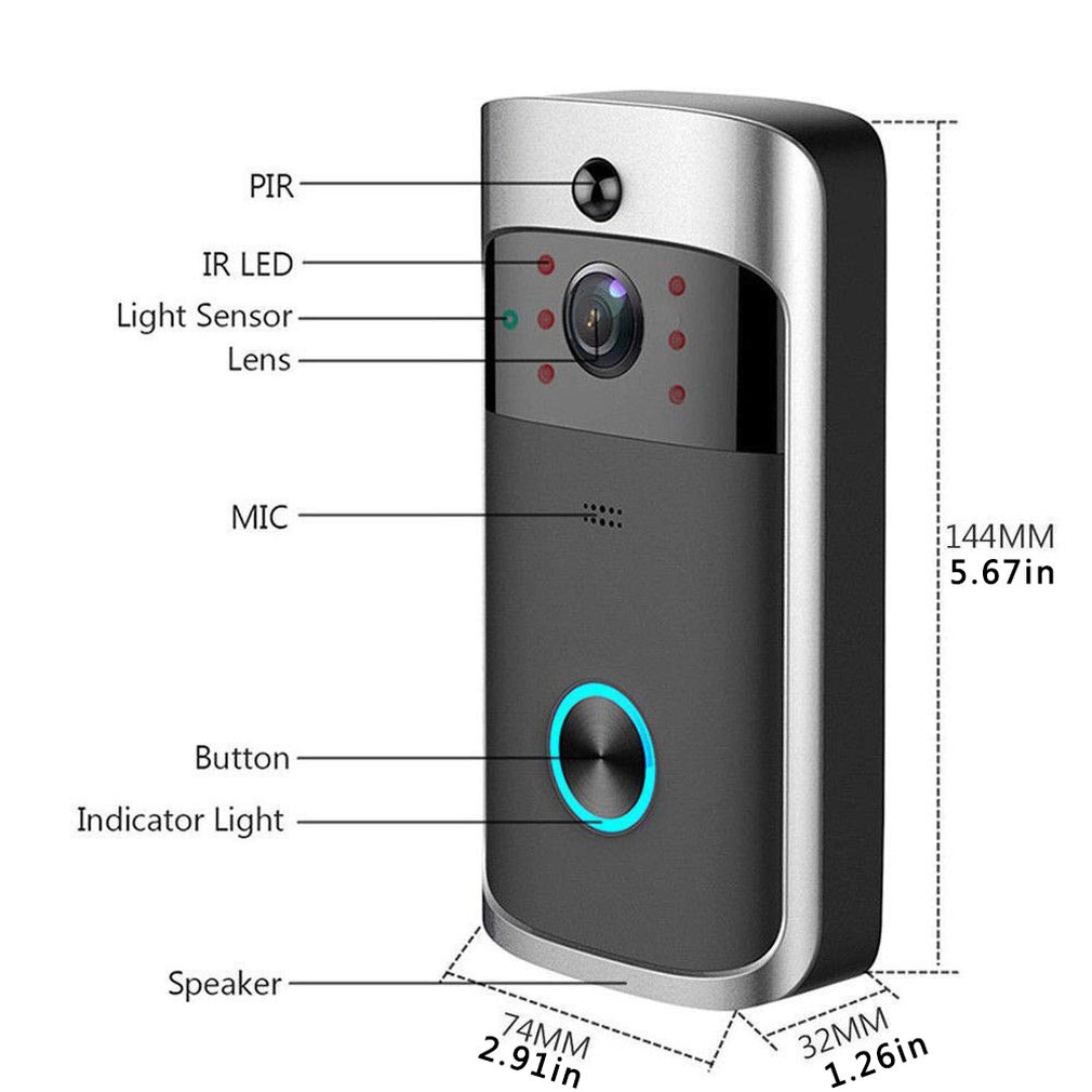 V5 Smart Intercom Draadloze Wifi Video Cat Eye Deurbel Wifi Deurbel Visuele Opname Monitor Nachtzicht Deurtelefoon