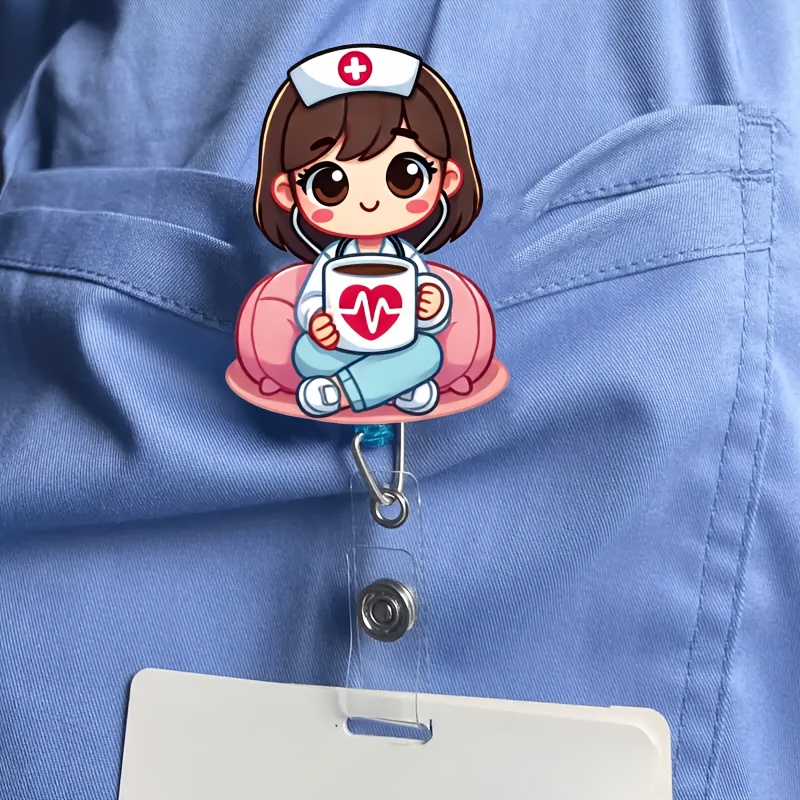 Akrylklämma för sjuksköterskor med expanderbart id-klämma - sjuksköterska, för omvårdnad, läkare, legitimerade sjuksköterskor, praktiserande sjuksköterskor
