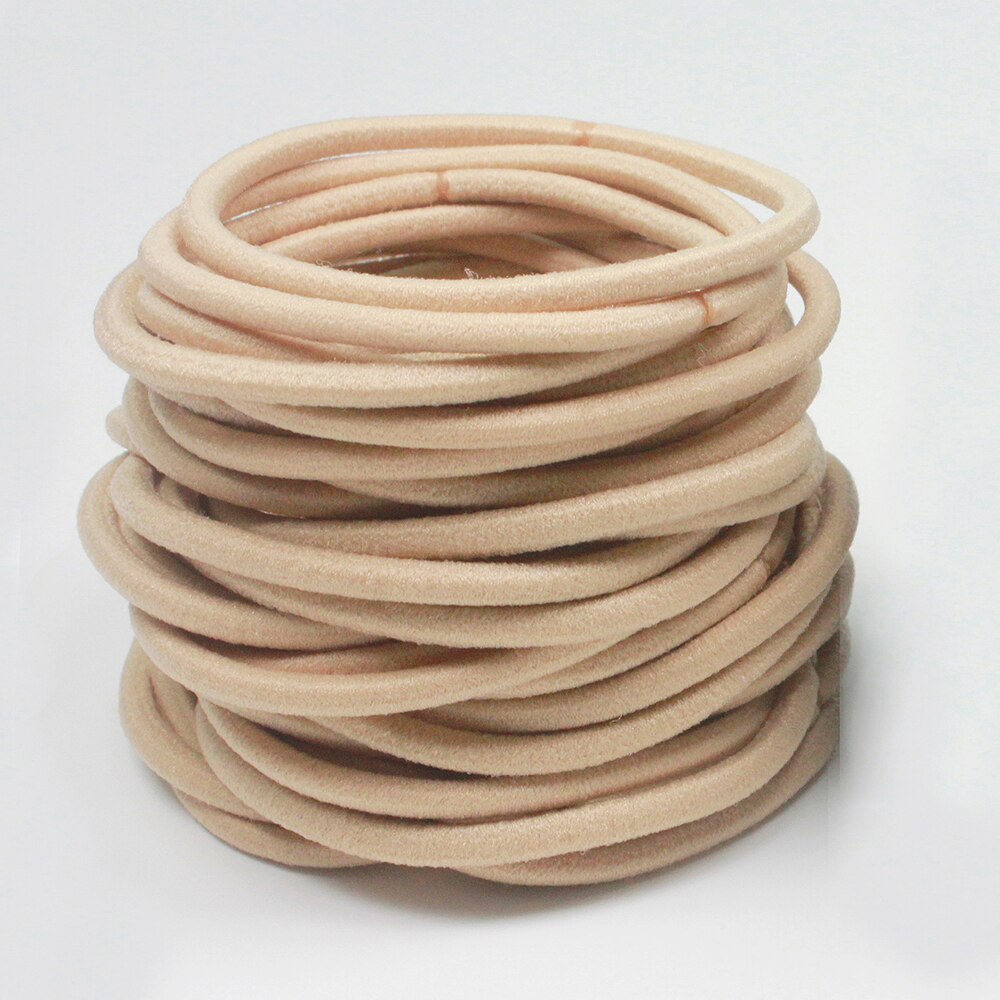 100 stücke Schwarz Haar Bands 3MM Dicke Haar Krawatten Frauen Mädchen Haar Zubehör Für Dickes Haar Kaugummi Scrunchies Pferdeschwanz Halfter 5CM: hell Braun
