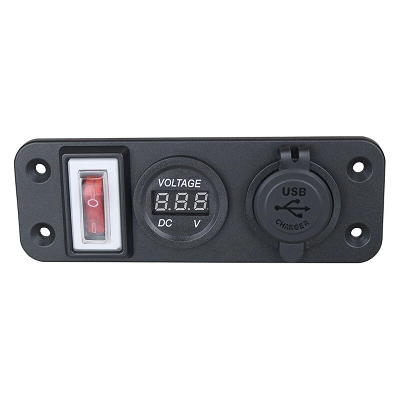 Panel de interruptor de 2 orificios, voltímetro, doble USB, lámpara única 3.1A, 12V, cargador, enchufe USB Dual para coche