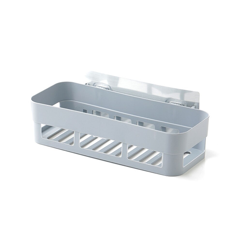 3 Colors Bathroom Shelf Adhesive Badkamer Rek Storage Rack Corner Shower Shelf Kitchen Home Decoration Bathroom Accessories: Light Grey