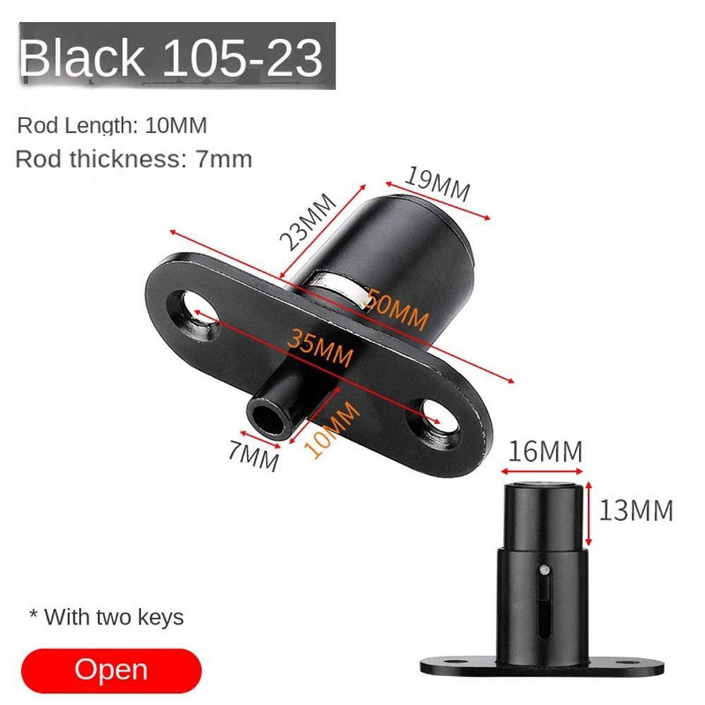 Zinc Alloy Sliding Door Locks With Keys Lengthening Window Security Lock Hardware Multifunctional Cabinet Catches Wardrobe: Silver