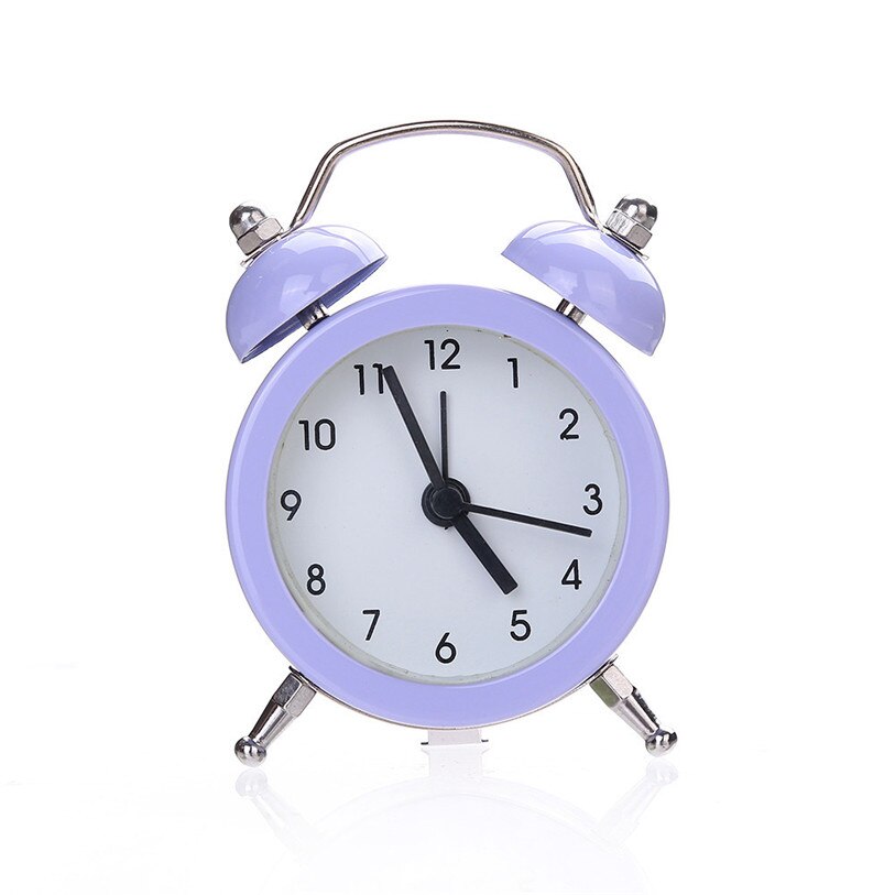 Round Small Bed Compact Quartz Student's Beep Alarm Clock Cute Student Convenience Table Alarm Clock Travel 40FB01