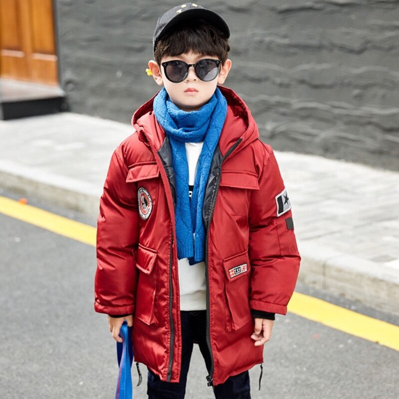 Siddons kids winter jas dikke en lange Koreaanse jongen snowsuits superieure uit factory outlets zakken decoratie