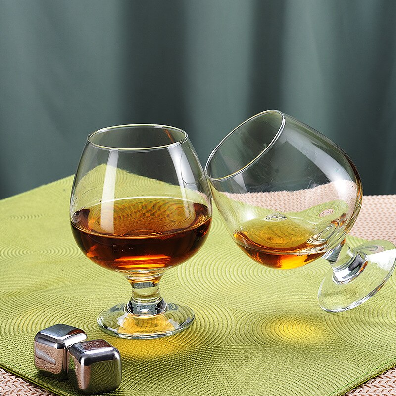 2/4 Pcs Brandy Glasses Clear Drinking Cups Crystal Small Lead-Free Wine Glass for Beer Liquor Wine Brandy Whiskey Bar Home Party