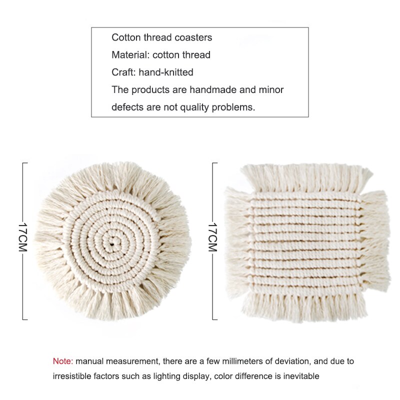 Noord-europa Pure Handgemaakte Katoenen Gevlochten Macrame Cup Pad De Home Decor Tafelkleed Tafelkleed Boho Decor Mexicaanse Deken