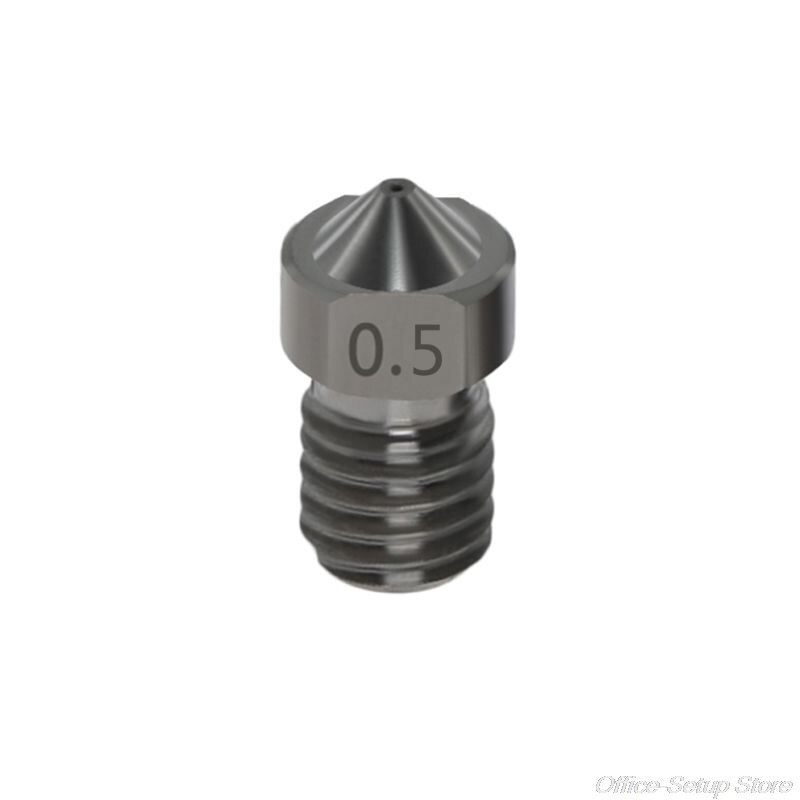 Tigh Hardened Steel V6 Nozzles For High Temperature 3D Printing PEI PEEK Carbon Fiber Filament For E3D Titan Aero Hotend: D