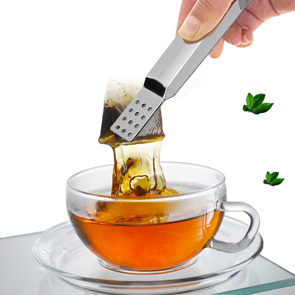 Rustfrit stål tepose klip anti-skoldning tesæt tilbehør teposeholder tepose tangpresser tesæt madklipværktøj